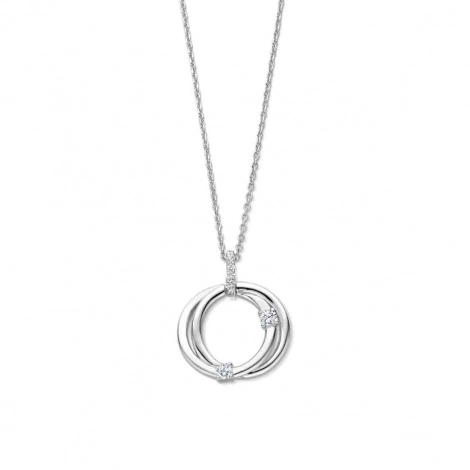 Collier Argent avec pendentif oxydes rond - Naiomy