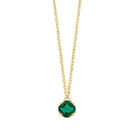 Collier Argent avec pendentif pierre verte- Naiomy