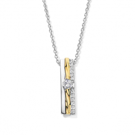 Collier Argent bicolore serti d'oxydes - Naiomy