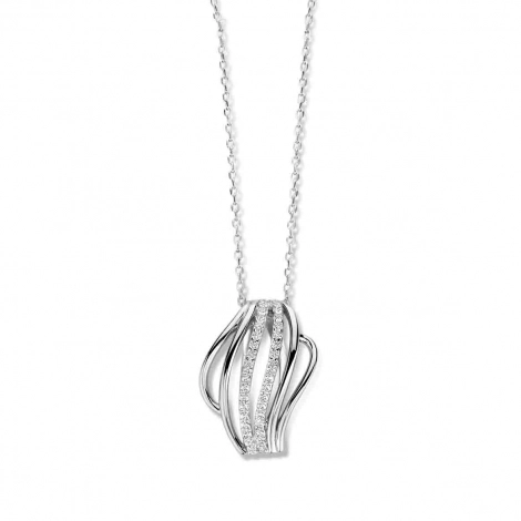 Collier Argent  et oxyde de zirconium - Naiomy 