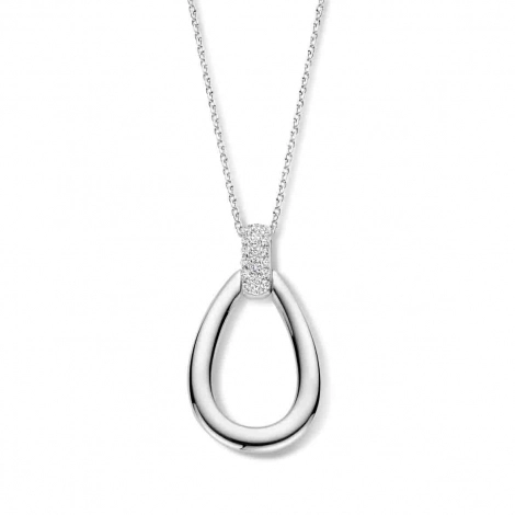 Collier Argent goutte - blire sertie d'oxydes - Naiomy