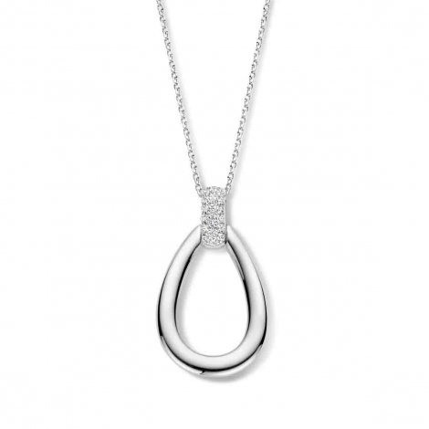 Collier Argent goutte - blire sertie d'oxydes - Naiomy  combiner