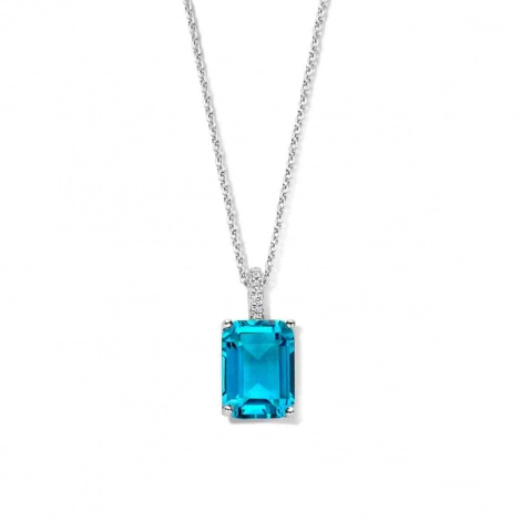 Collier Argent oxyde bleu - blire serti d'oxyde - Naiomy