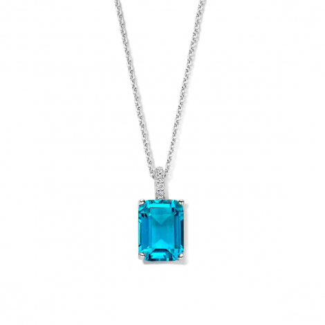 Collier Argent oxyde bleu - blire serti d'oxyde - Naiomy  combiner
