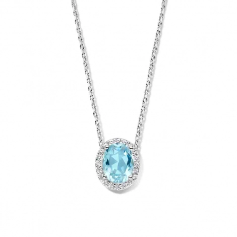 Collier Argent oxyde bleu et blanc - Naiomy