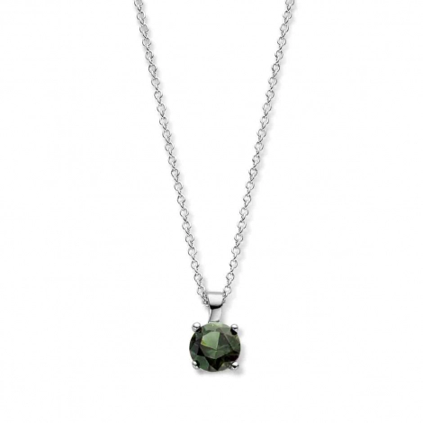 Collier Argent oxyde de zirconium vert - Naiomy