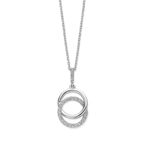Collier Argent pendentif cercle serti de zirconium - Naiomy