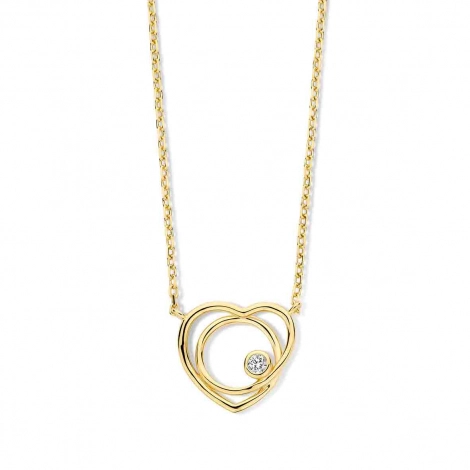 Collier Argent pendentif en forme de coeur serti d'un zirconium - Naiomy