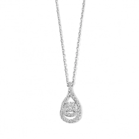 Collier Argent pendentif serti d'oxyde de zirconium - Naiomy