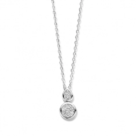 Collier Argent pendentif serti d'oxyde de zirconium - Naiomy