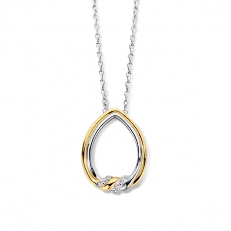 Collier Argent pendentif serti d'oxyde de zirconium - Naiomy  combiner