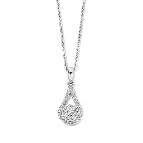 Collier Argent pendentif serti de zirconium - Naiomy