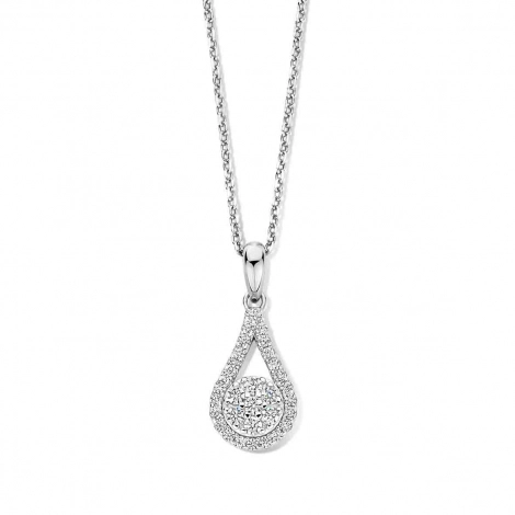 Collier Argent pendentif serti de zirconium - Naiomy