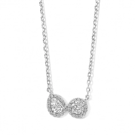 Collier Argent pendentif serti de zirconium - Naiomy