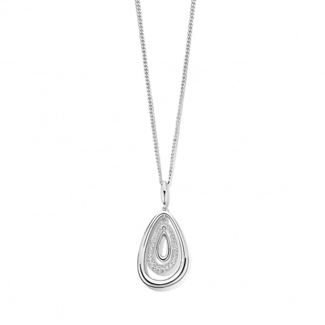 Collier Argent pendentif serti de zirconium - Naiomy