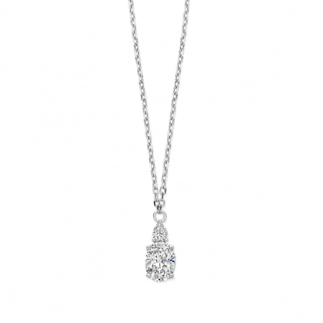 Collier Argent pendentif serti de zirconium - Naiomy