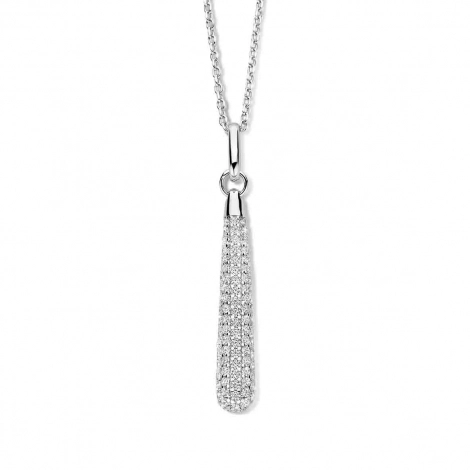 Collier Argent pendentif serti de zirconium - Naiomy