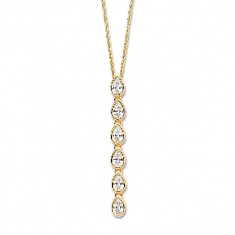 Collier Argent pendentif goutte serti de zirconium - Naiomy