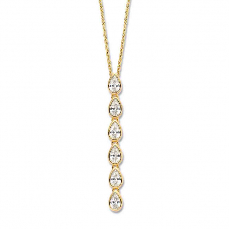Collier Argent pendentif goutte serti de zirconium - Naiomy  combiner