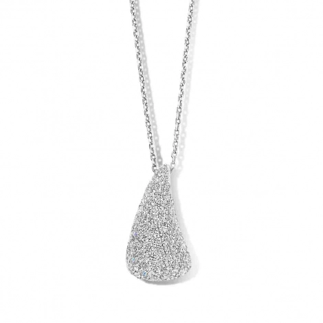 Collier Argent pendentif serti de zirconium - Naiomy