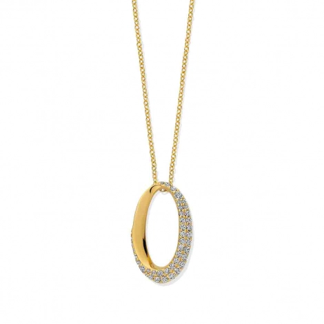 Collier Argent pendentif serti de zirconium - Naiomy