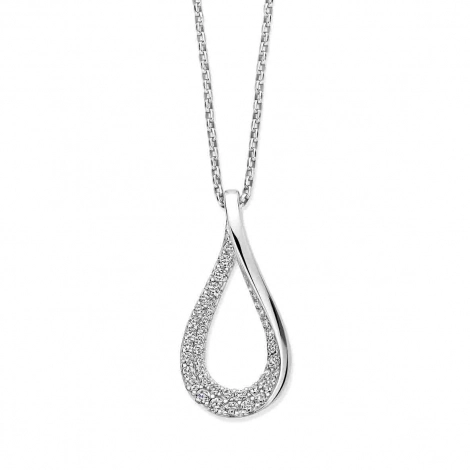 Collier Argent pendentif serti de zirconium - Naiomy