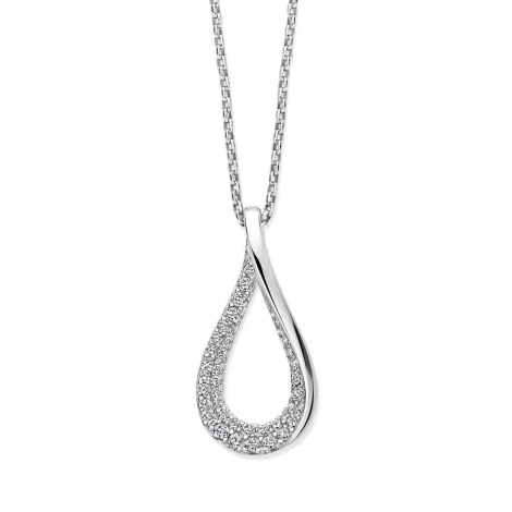Collier Argent pendentif serti de zirconium - Naiomy  combiner