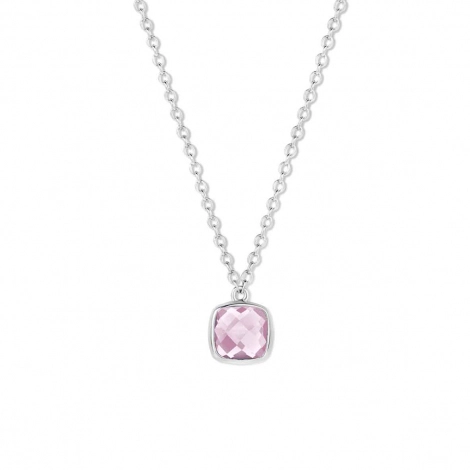 Collier Argent pierre rose - Naiomy