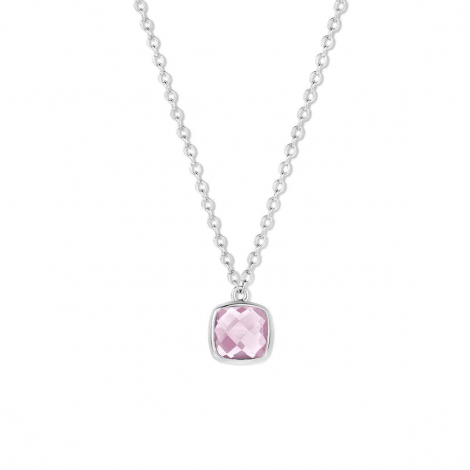 Collier Argent pierre rose - Naiomy  combiner
