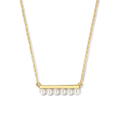 Collier Argent plaqu or - 6 perles - Naiomy