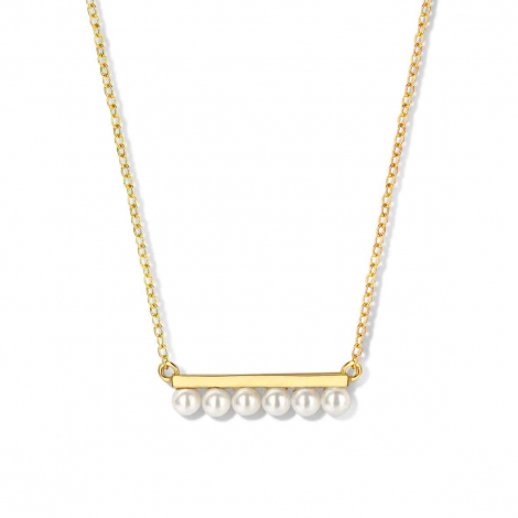 Collier Argent plaqu or - 6 perles - Naiomy  combiner