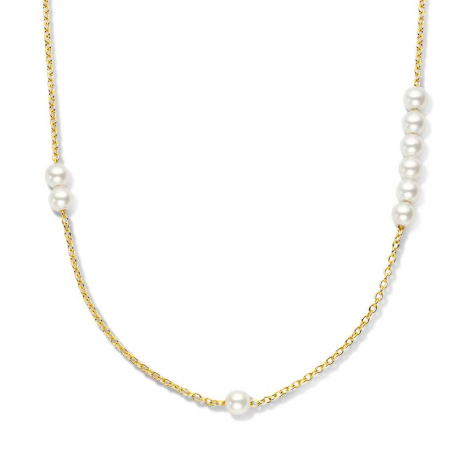 Collier Argent plaqu or - 9 perles  - Naiomy  combiner