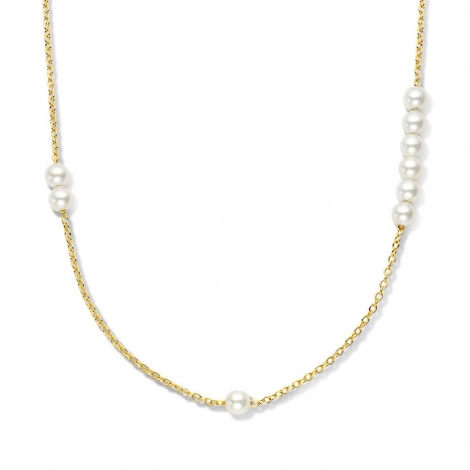 Collier Argent plaqu or - 9 perles  - Naiomy