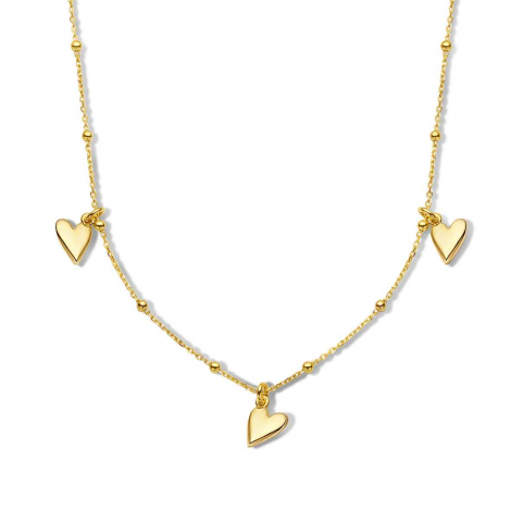 Collier Argent plaqu or - coeurs - Naiomy  combiner