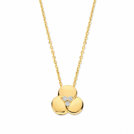 Collier argent plaqu or - fleur et oxydes - Naiomy