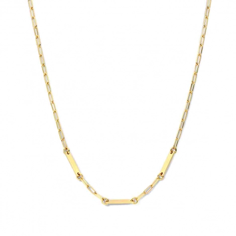 Collier argent plaqu or jaune avec 3 plaques - Naiomy