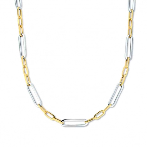 Collier argent plaqu or jaune avec maillons- Naiomy