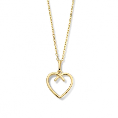 Collier Argent plaqu or jaune avec pendentif en forme de cur - Naiomy