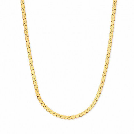 Collier argent plaqu-or jaune plat et brillant 40+5cm Naiomy  combiner