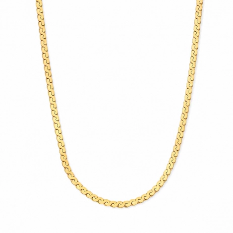 Collier argent plaqu-or jaune plat et brillant 40+5cm Naiomy