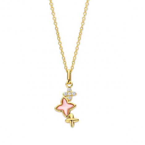  Collier argent -plaqu or - motif toile - Naiomy  combiner