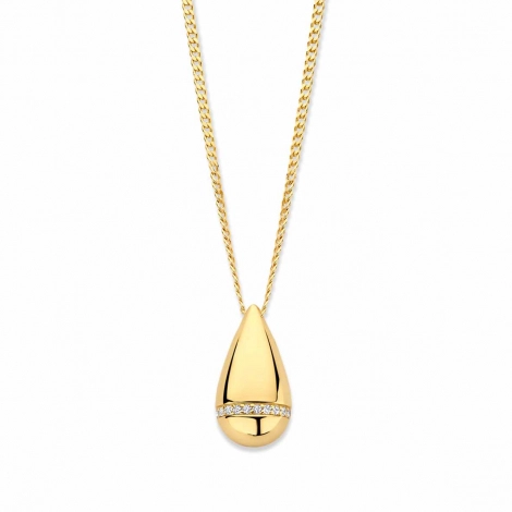 Collier argent - plaqu or - pendentif goutte - Naiomy
