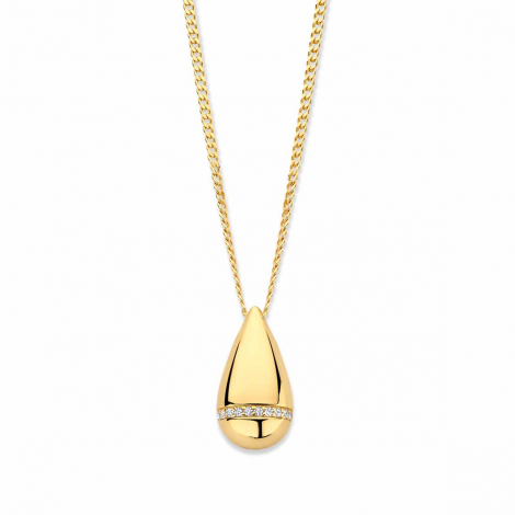 Collier argent - plaqu or - pendentif goutte - Naiomy  combiner
