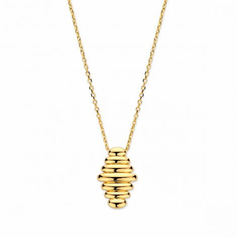 Collier argent - plaqu or - pendentif nervur - Naiomy