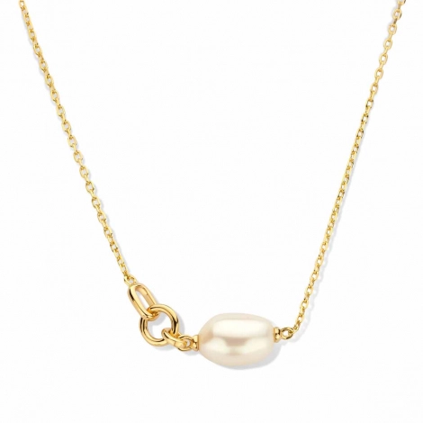 Collier argent - plaqu or - perle d'eau douce - Naiomy