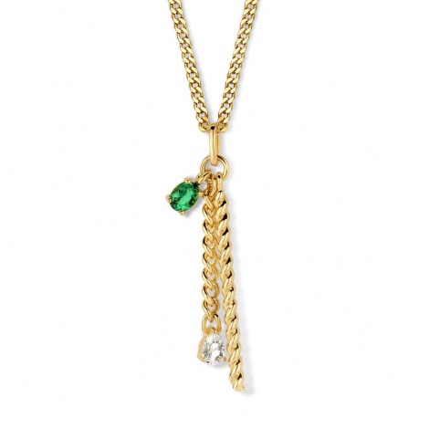 Collier Argent plaqu or - pierres de couleur - Naiomy  combiner