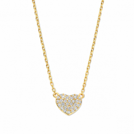 Collier argent - plaqu or serti d'oxydes - Naiomy