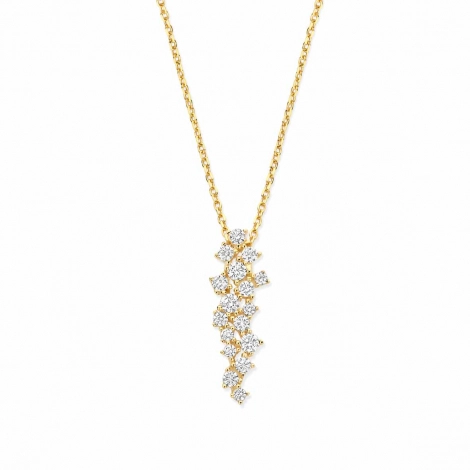Collier argent - plaqu or serti d'oxydes - Naiomy