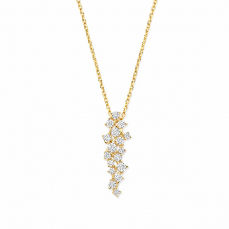 Collier argent - plaqu or serti d'oxydes - Naiomy  combiner