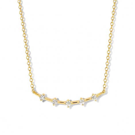 Collier Argent plaqu or - serti de Zirconium - Naiomy